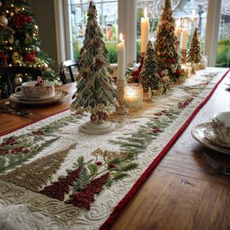 Yuletide Trees Table Runner - Made to Order TABLE928