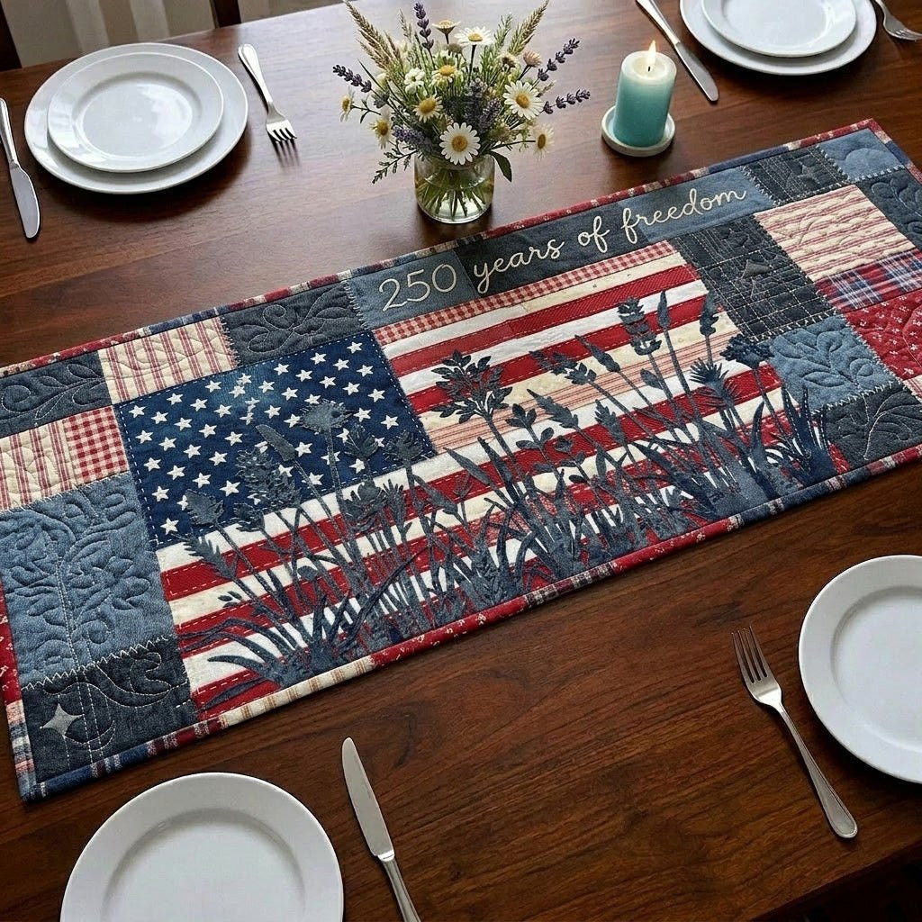 250 Years of Freedom Flags Table Runner - Made to Order TABLE928