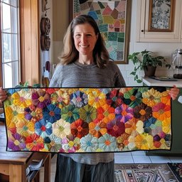 All Over Bright Flower Patchwork Table Runner - Made to Order TABLE928