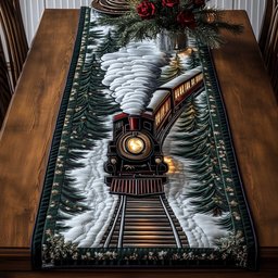 Steam Train Between Snowy Pines Table Runner - Made to Order TABLE928