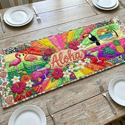 Aloha with Tropical Flowers Table Runner - Made to Order TABLE928