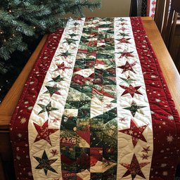 Winter Christmas Greetings Table Runner - Made to Order TABLE928