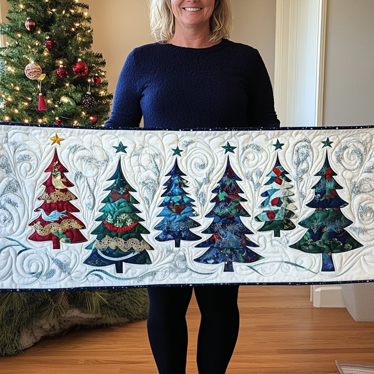 Yuletide Tree Bliss Table Runner - Made to Order TABLE928