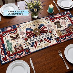 250 Years of Freedom Family Banner Table Runner - Made to Order TABLE928