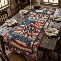 250th Anniversary Freedom Courage Liberty Table Runner - Made to Order TABLE928