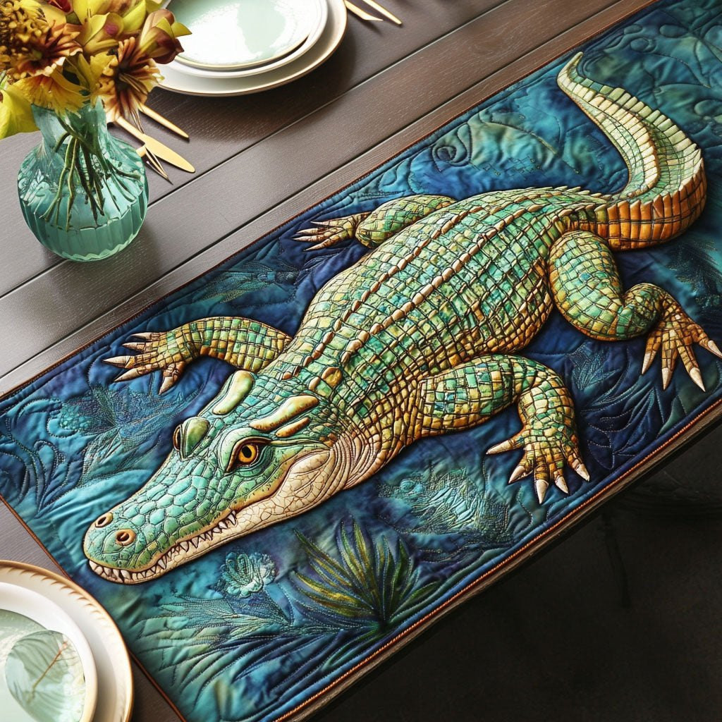 Alligator Among Flowers Table Runner - Made to Order TABLE928