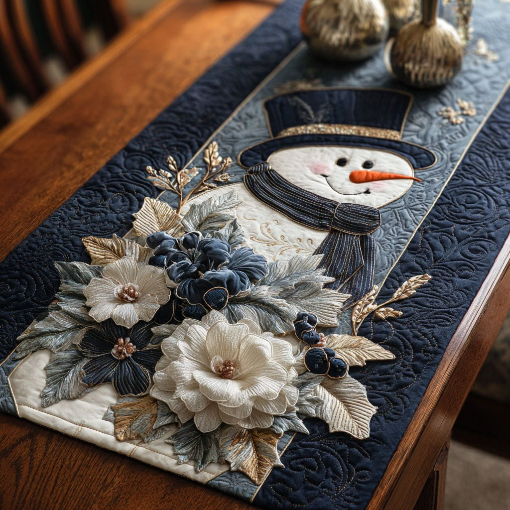 Snowman and Blooms Table Runner - Made to Order TABLE928