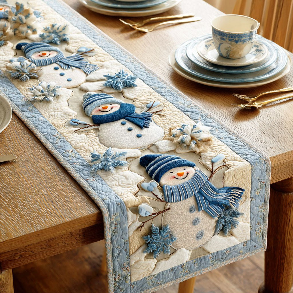 Snowman Glow Frost Table Runner - Made to Order TABLE928