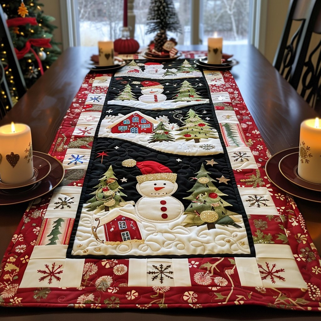 Snowman Frosty Wonderland Table Runner - Made to Order TABLE928