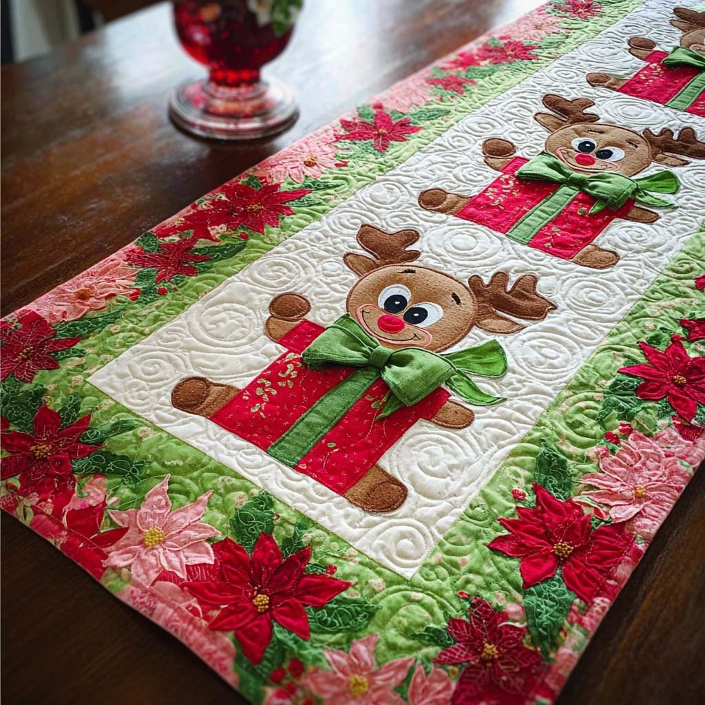 Reindeer Gift Table Runner - Made to Order TABLE928