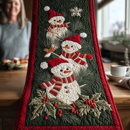 Snowman Trio Cheer Table Runner - Made to Order TABLE928
