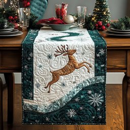 Snowy Reindeer Table Runner - Made to Order TABLE928
