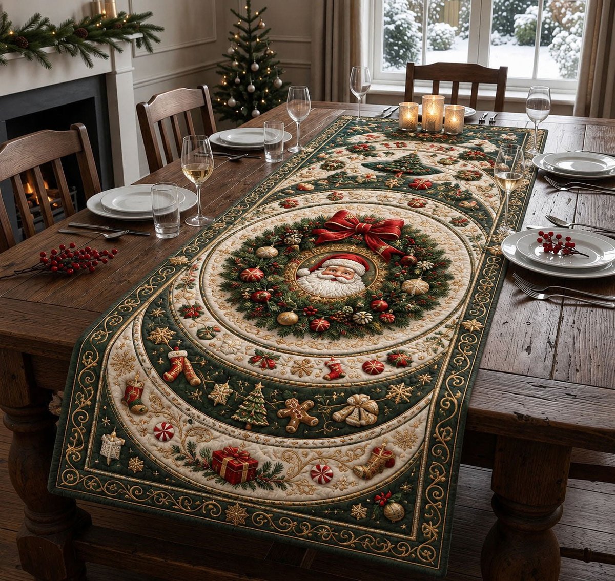 Santa Celebration Table Runner - Made to Order TABLE928