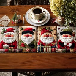 Santa Face Patchwork Blocks Table Runner - Made to Order TABLE928