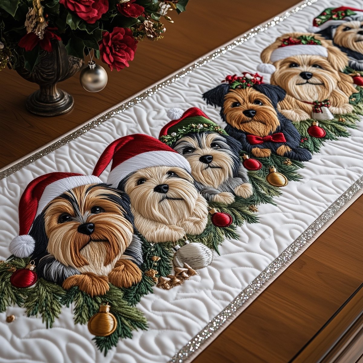 Jolly Yorkshire Terrier Table Runner - Made to Order TABLE928