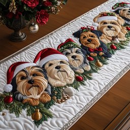Jolly Yorkshire Terrier Table Runner - Made to Order TABLE928