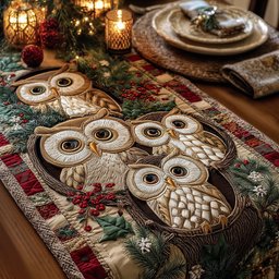 Noel Owl Gathering Table Runner - Made to Order TABLE928