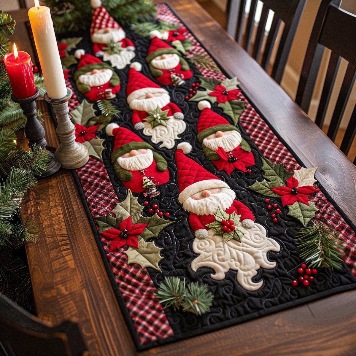 Santa Festive Ride Table Runner - Made to Order TABLE928