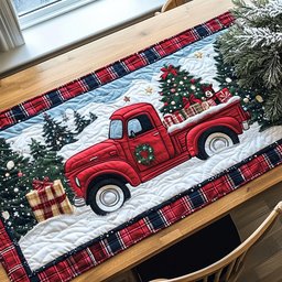 Santa Red Sleigh Table Runner - Made to Order TABLE928
