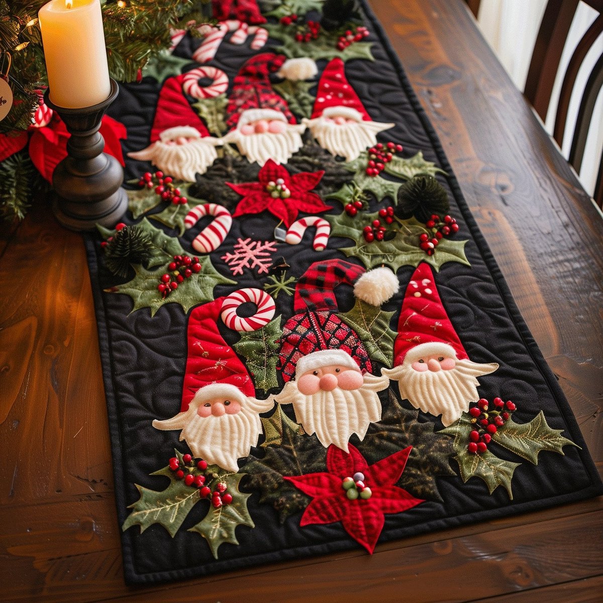 Santa Merry Journey Table Runner - Made to Order TABLE928