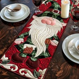 Santa Gnome with Long White Beard Table Runner - Made to Order TABLE928