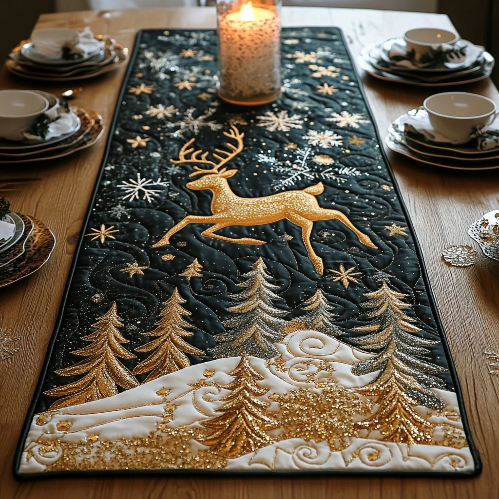 Reindeer Night Table Runner - Made to Order TABLE928