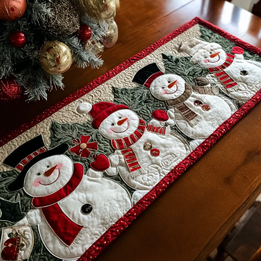Snowman Charm Table Runner - Made to Order TABLE928
