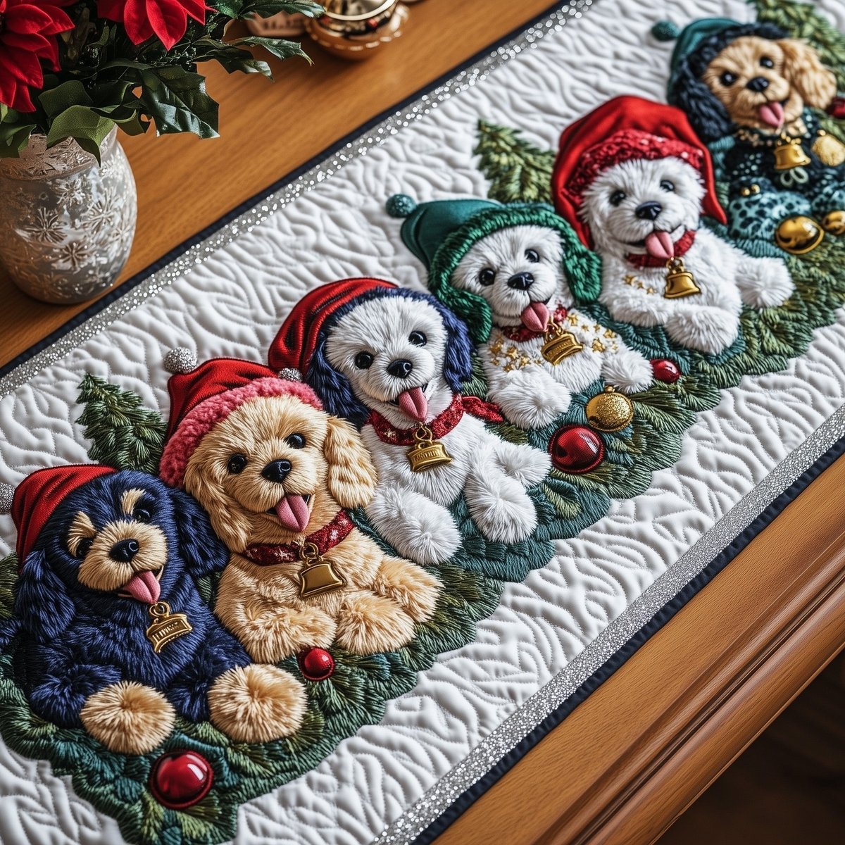 Jolly Poodle Table Runner - Made to Order TABLE928