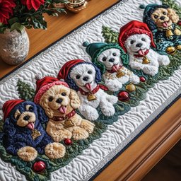 Jolly Poodle Table Runner - Made to Order TABLE928