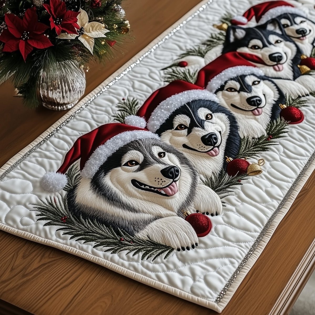 Jolly Husky Table Runner - Made to Order TABLE928