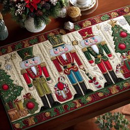 Row of Nutcracker Soldiers Table Runner - Made to Order TABLE928