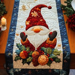 Holly Jolly Gnome Table Runner - Made to Order TABLE928