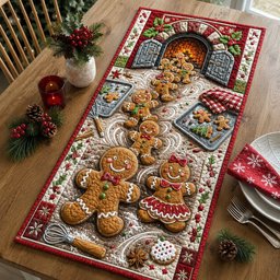 Gingerbread Bakery Christmas Table Runner - Made to Order TABLE928