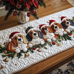 Jolly Basset Hound Table Runner - Made to Order TABLE928