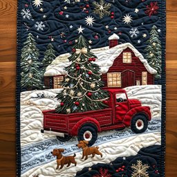 Festive Paws and Wheels Table Runner - Made to Order TABLE928