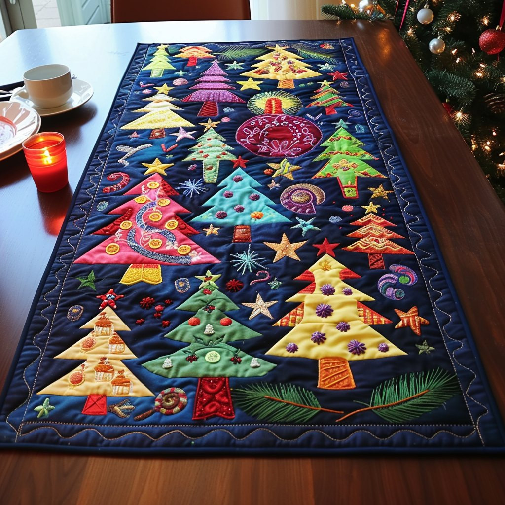 Colorful Christmas Table Runner - Made to Order TABLE928