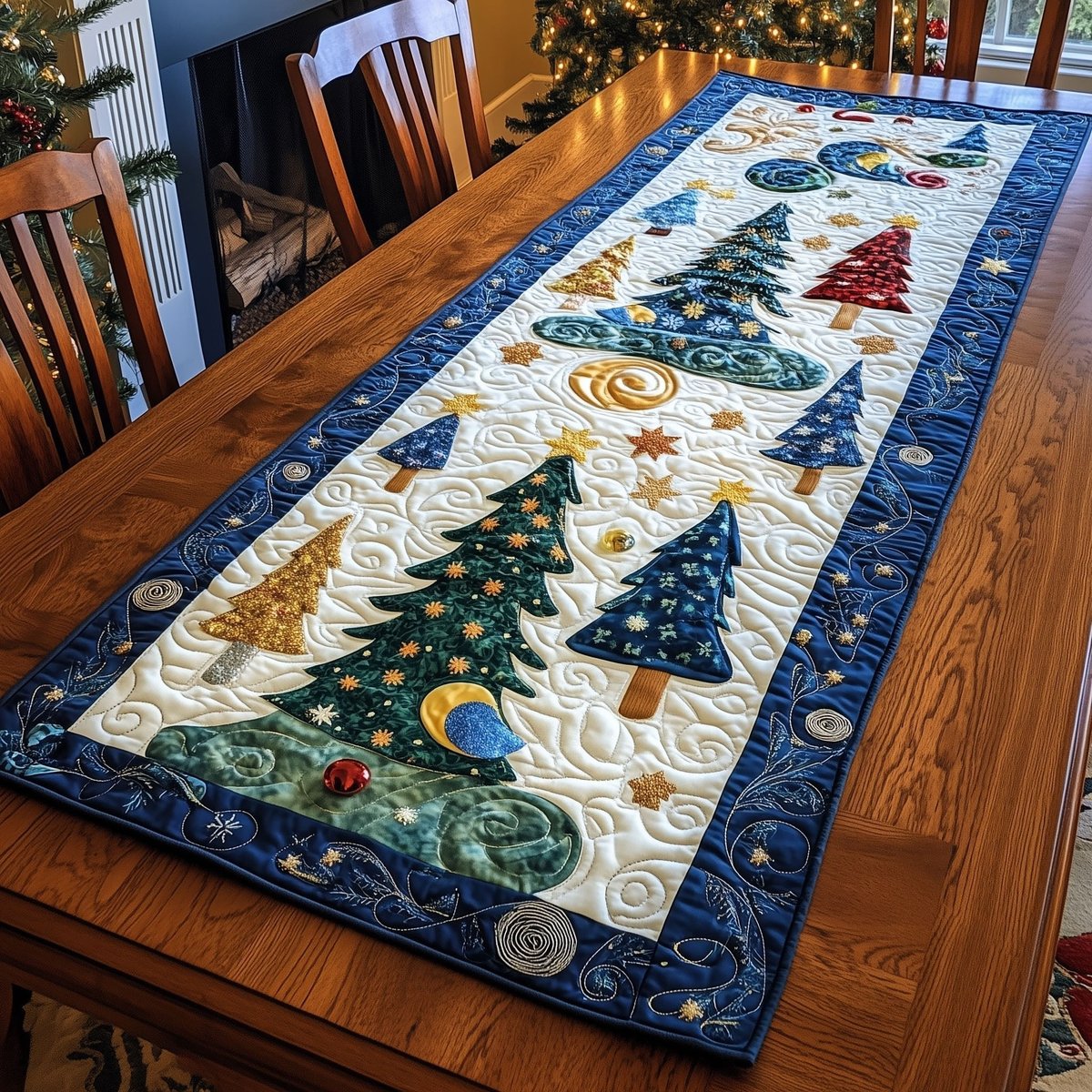 Cozy Christmas Hearth Table Runner - Made to Order TABLE928