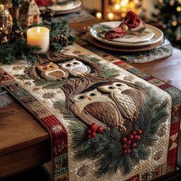Festive Night Owls Table Runner - Made to Order TABLE928
