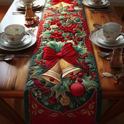 Festive Christmas Bell Table Runner - Made to Order TABLE928