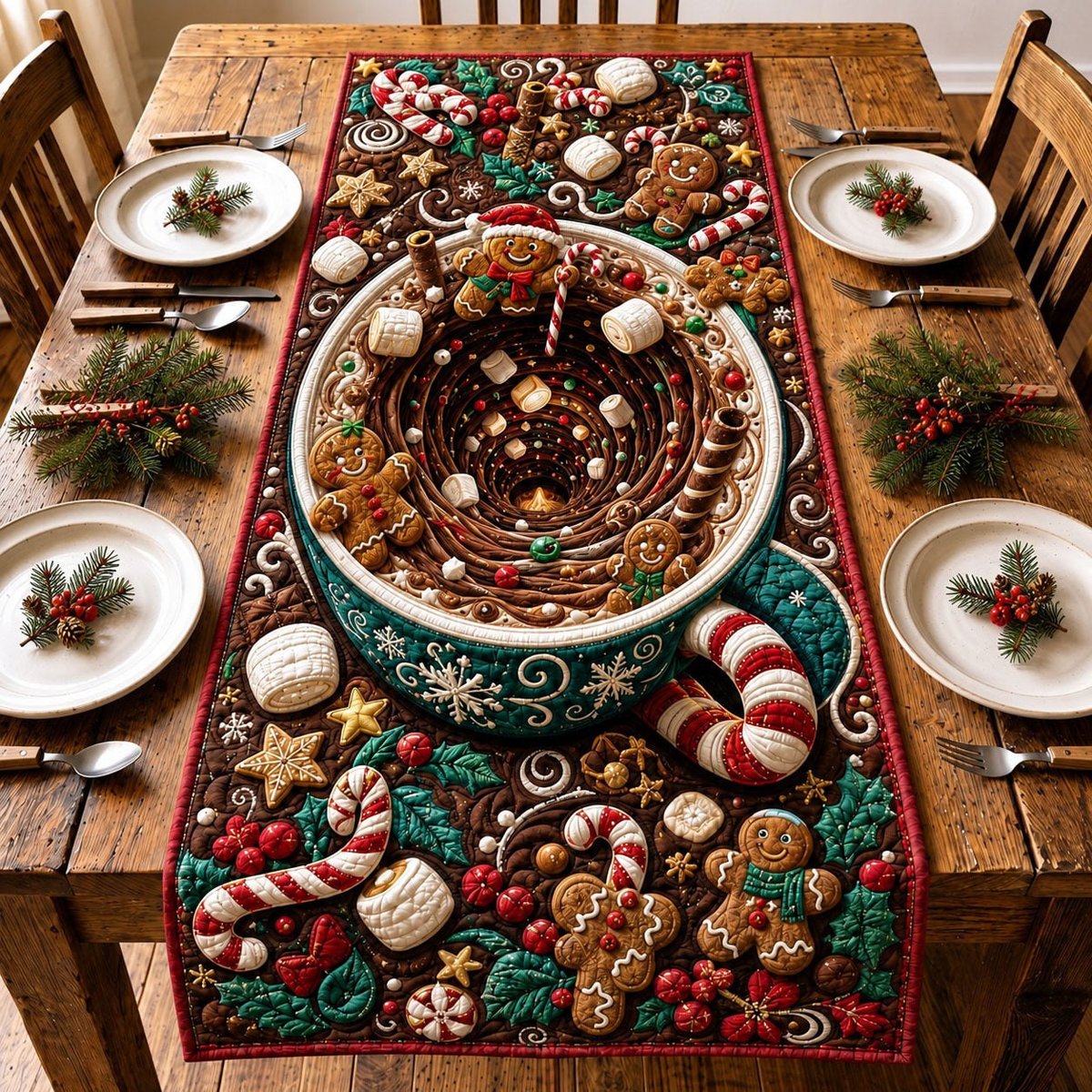 Cozy Christmas Cocoa Table Runner - Made to Order TABLE928