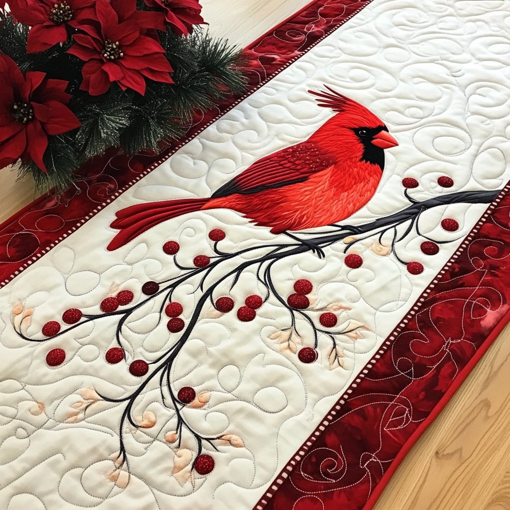 Cardinal Christmas Serenade Table Runner - Made to Order TABLE928