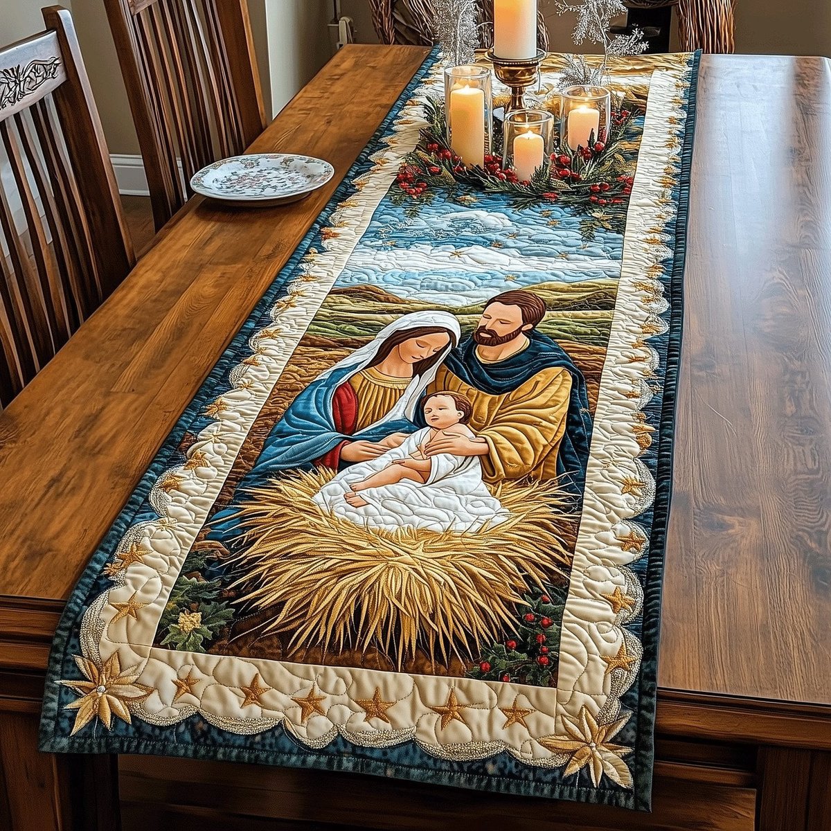 Celestial Nativity Table Runner - Made to Order TABLE928