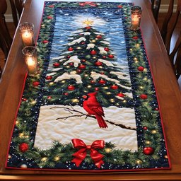 Cardinal Festive Tree Table Runner - Made to Order TABLE928