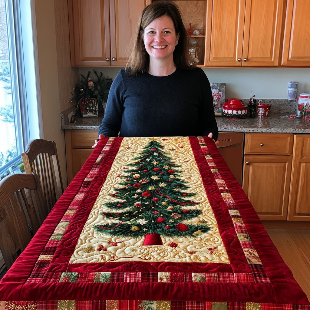 Colorful Christmas Tree Table Runner - Made to Order TABLE928