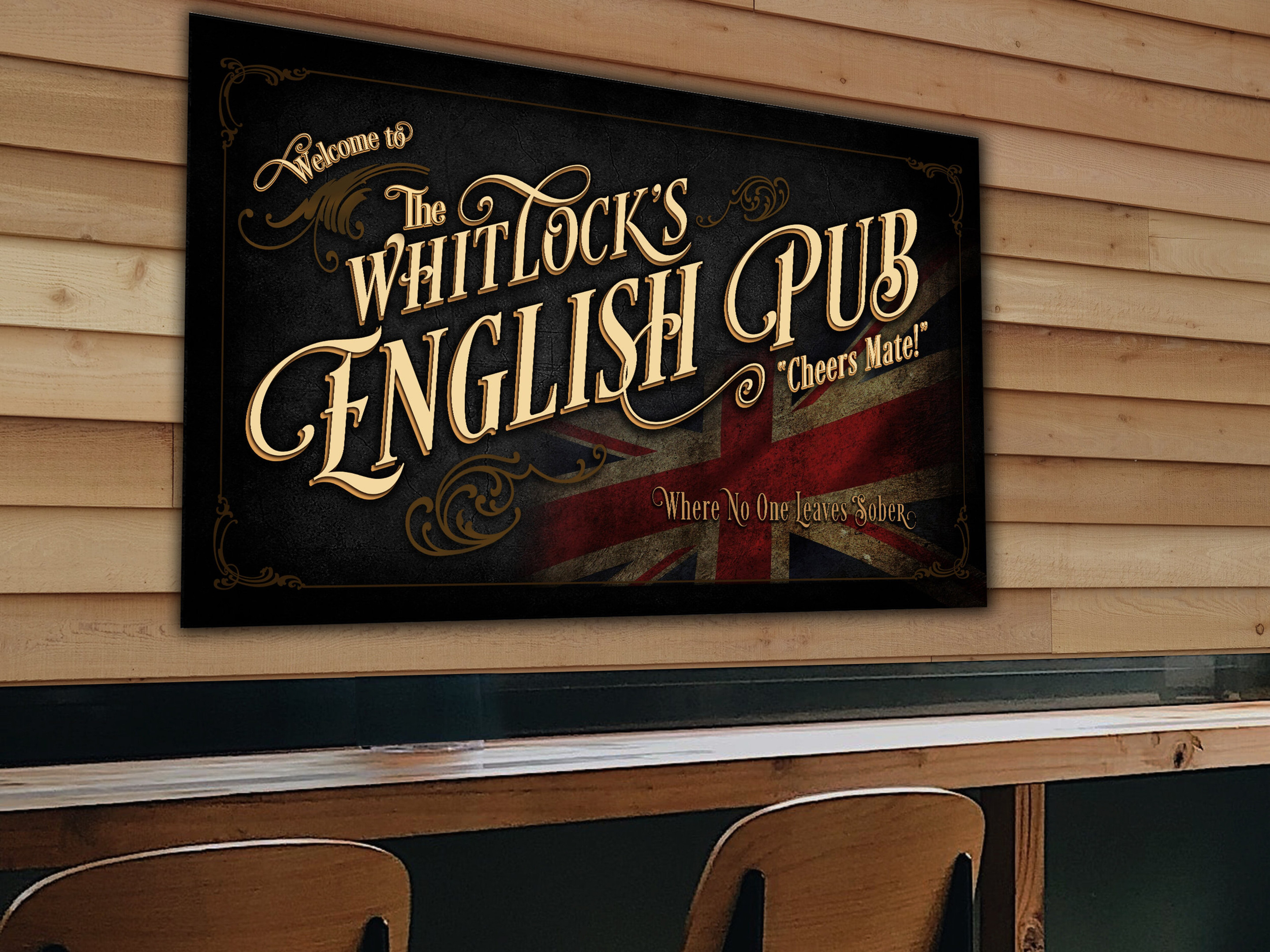 Aeticon Canvas Vintage English Pub Sign Personalized, Bar Wall Decor ...