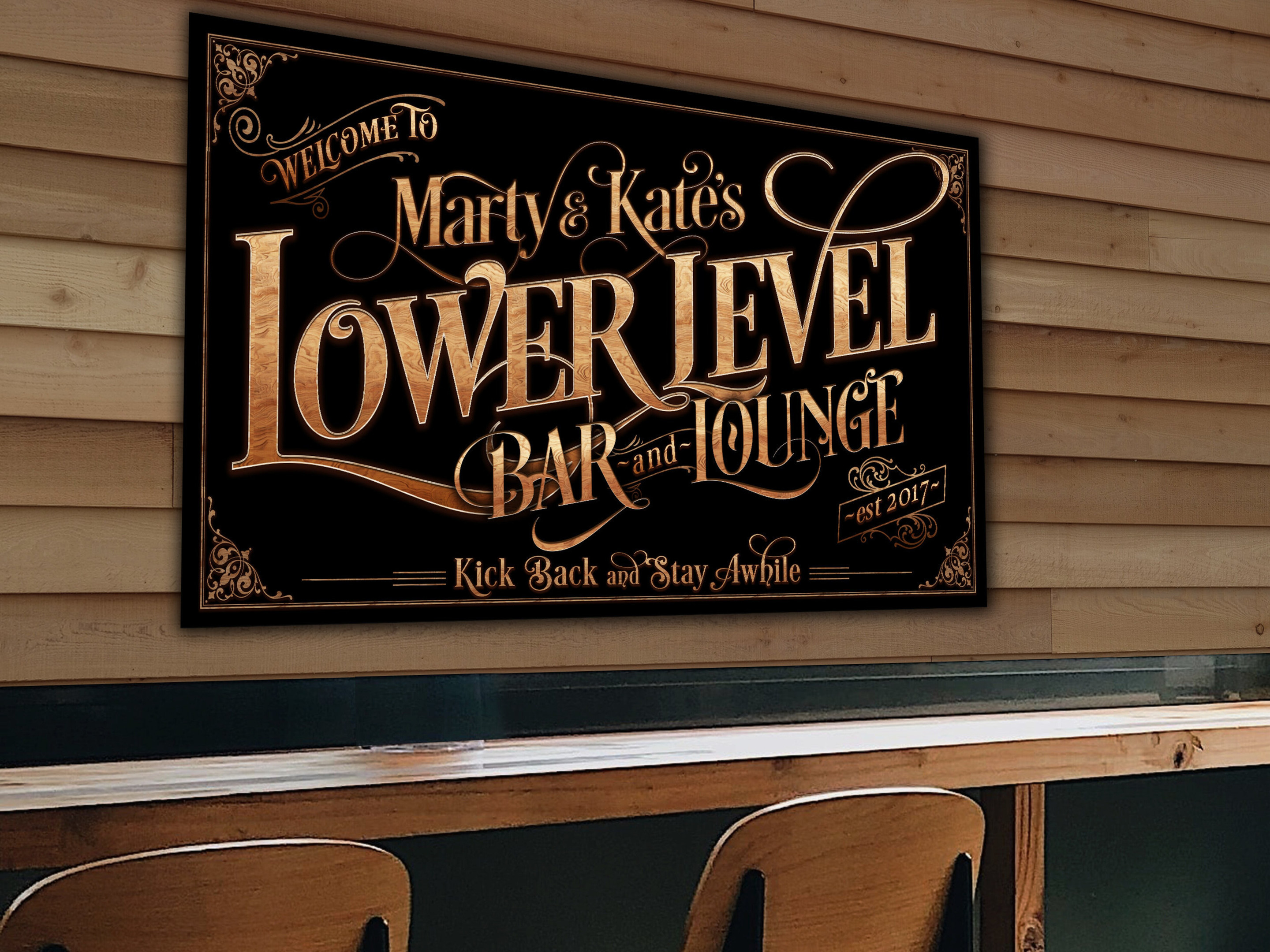 Aeticon Canvas Personalized Lower Level Bar Sign - Canvas! | Custom Bar ...