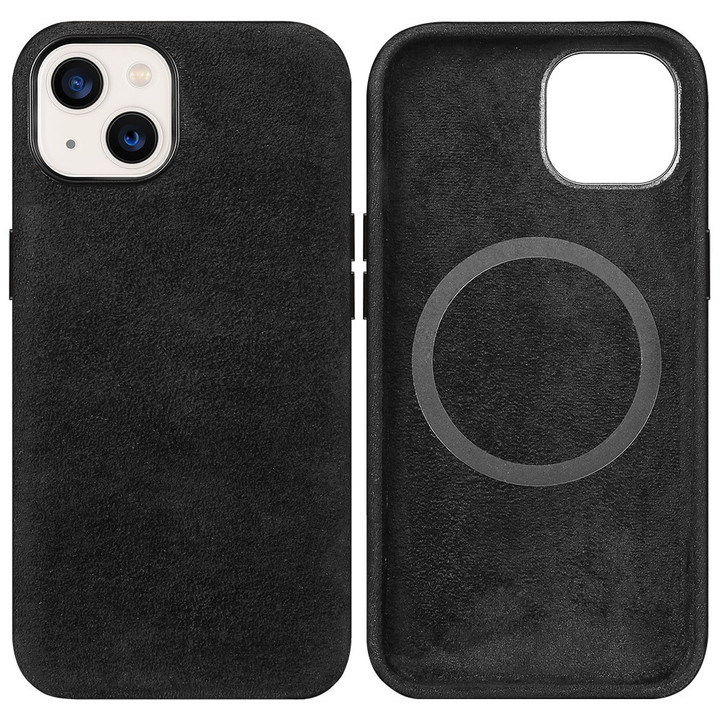 LANGSIDI Genuine Leather Magnetic Phone Case for iPhone 13 Pro Max 13pro 13mini Luxury Suede full protective shockproof Covers