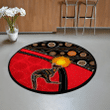 Aboriginal Kangaroo Running Australia Day 3D Printed Circle Rug 