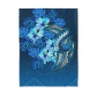 Amazing Polynesian Hibiscus Flower Blue Sherpa Blanket ML