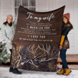 Custom Blanket Deer To My Wife-Best Gift For Wife-Sherpa Blanket TN